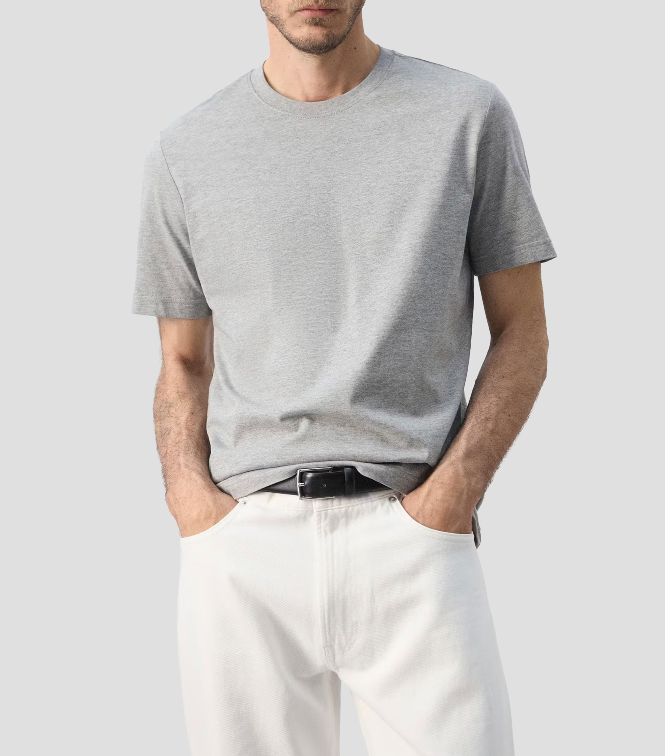 Playera cuello redondo manga corta lisa Hombre